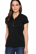 Women's Classic Black Short Sleeve Polo T-Shirt
